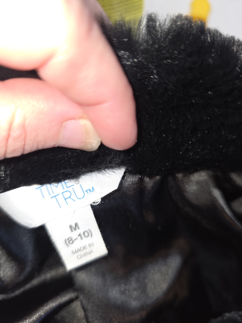 Time and Tru Black Faux Fur Teddy Jacket - Picture 6 of 8